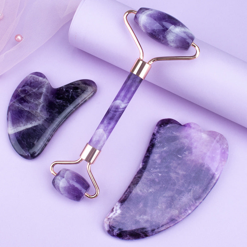 DefinedGlow Ritual — Amethyst Gua Sha + Roller Set