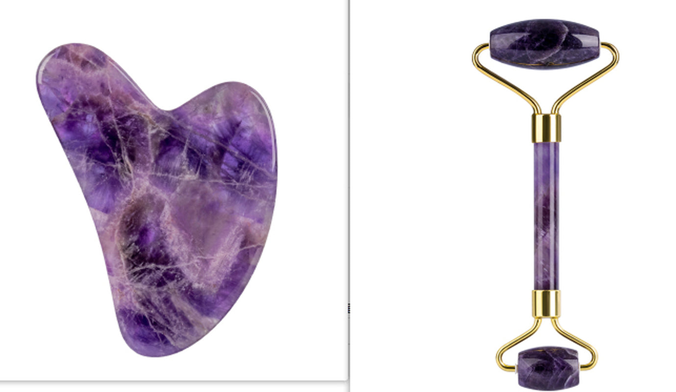 DefinedGlow Ritual — Amethyst Gua Sha + Roller Set