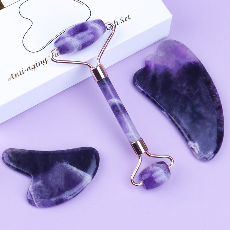 DefinedGlow Ritual — Amethyst Gua Sha + Roller Set