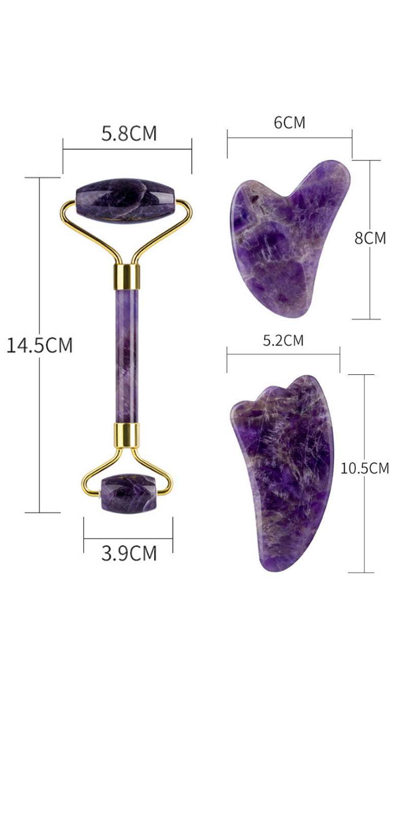 DefinedGlow Ritual — Amethyst Gua Sha + Roller Set