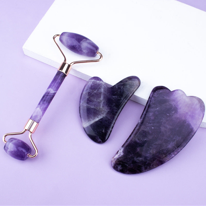 DefinedGlow Ritual — Amethyst Gua Sha + Roller Set